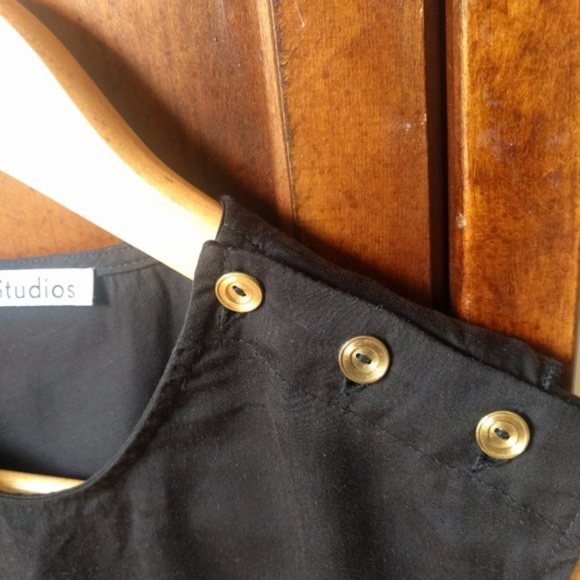 Acne Studios Clair Fluid Top - Black and Gold - Picture 6 of 13